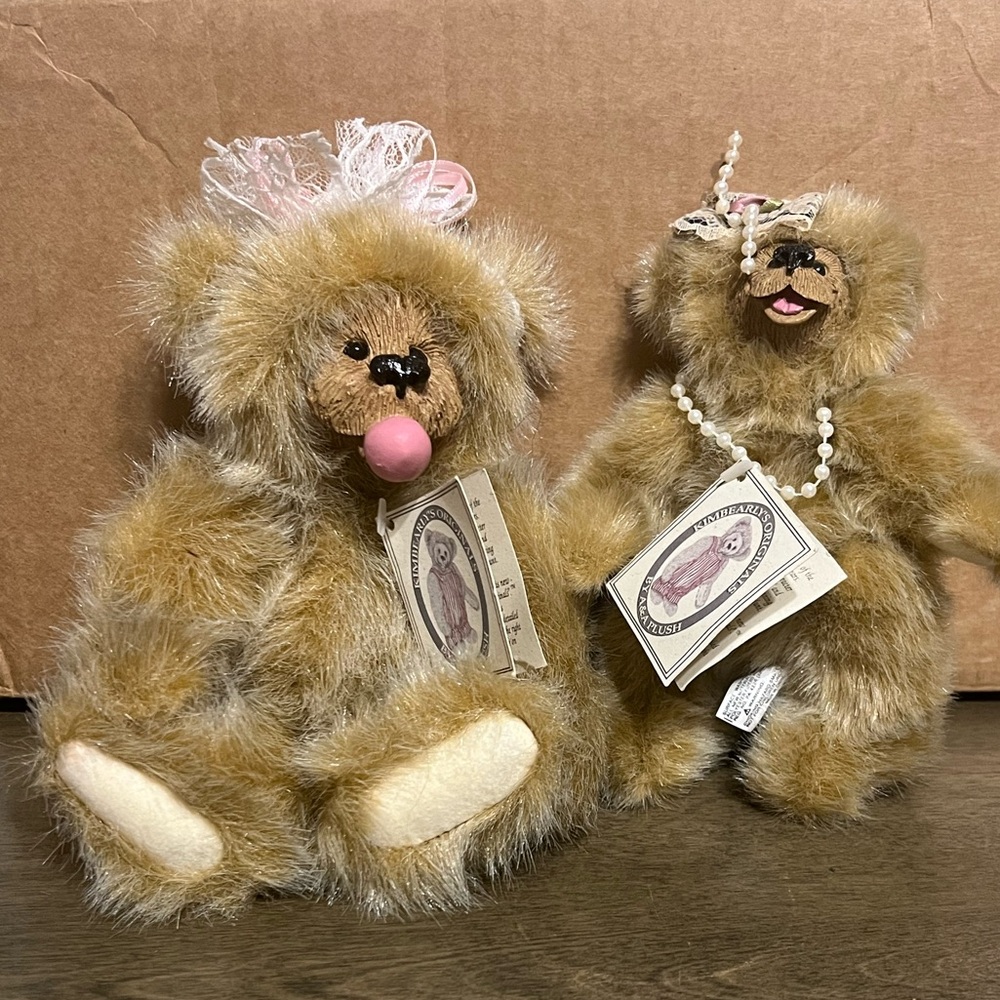 Adorable Furry Teddy Bears with resin faces